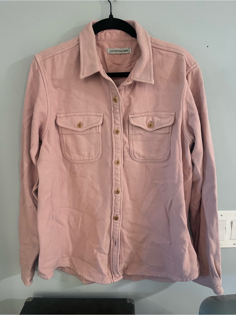Outerknown Light Pink Button-Up Blanket Shirt